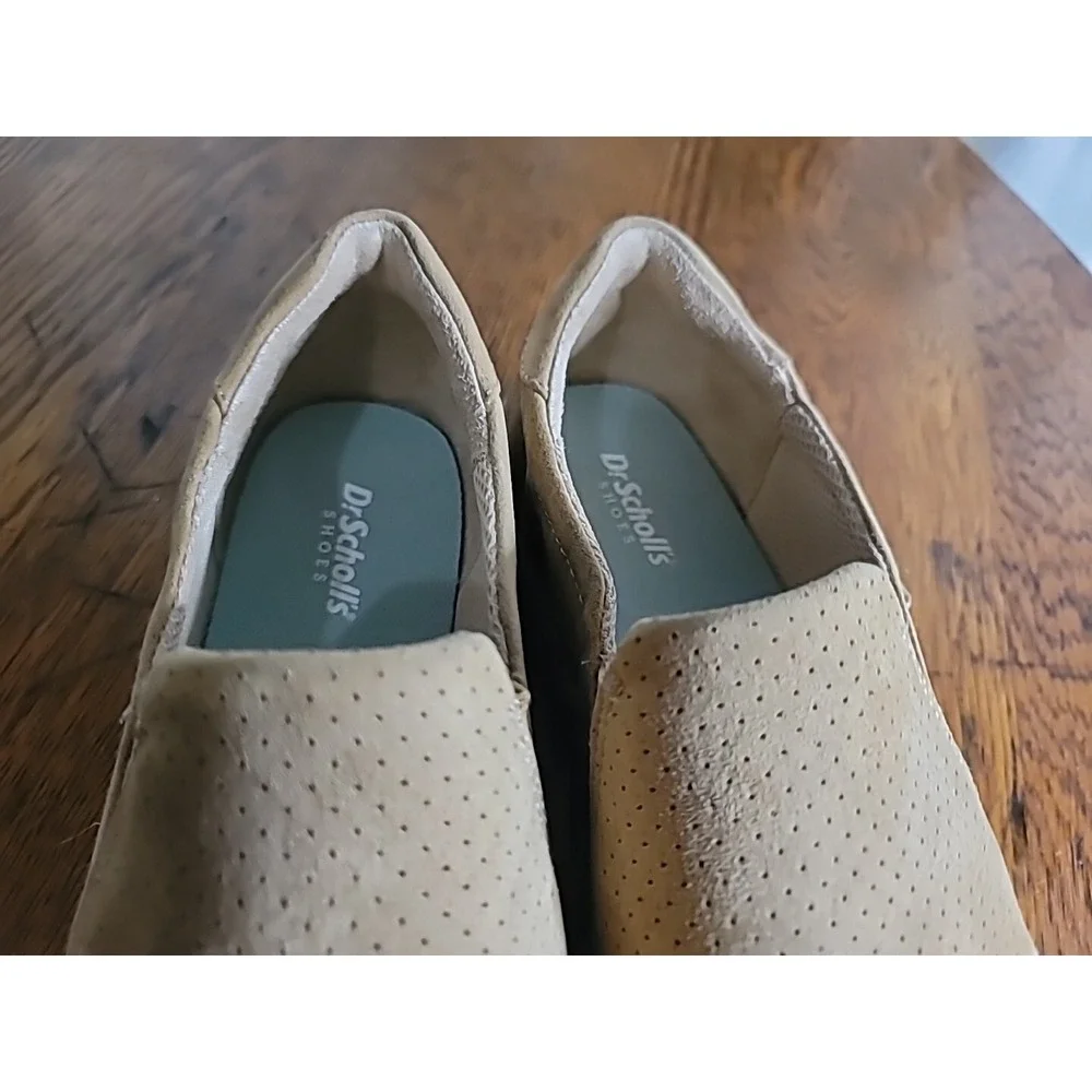 Dr Scholls Somerset Tan Perforated Comfort Slip On Sneaker Espadrille Womens 8.5
